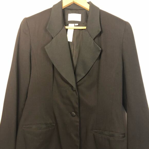 Vintage Apart Black Two Button Blazer Suit Jacket Women's Size 4 - Picture 2 of 5